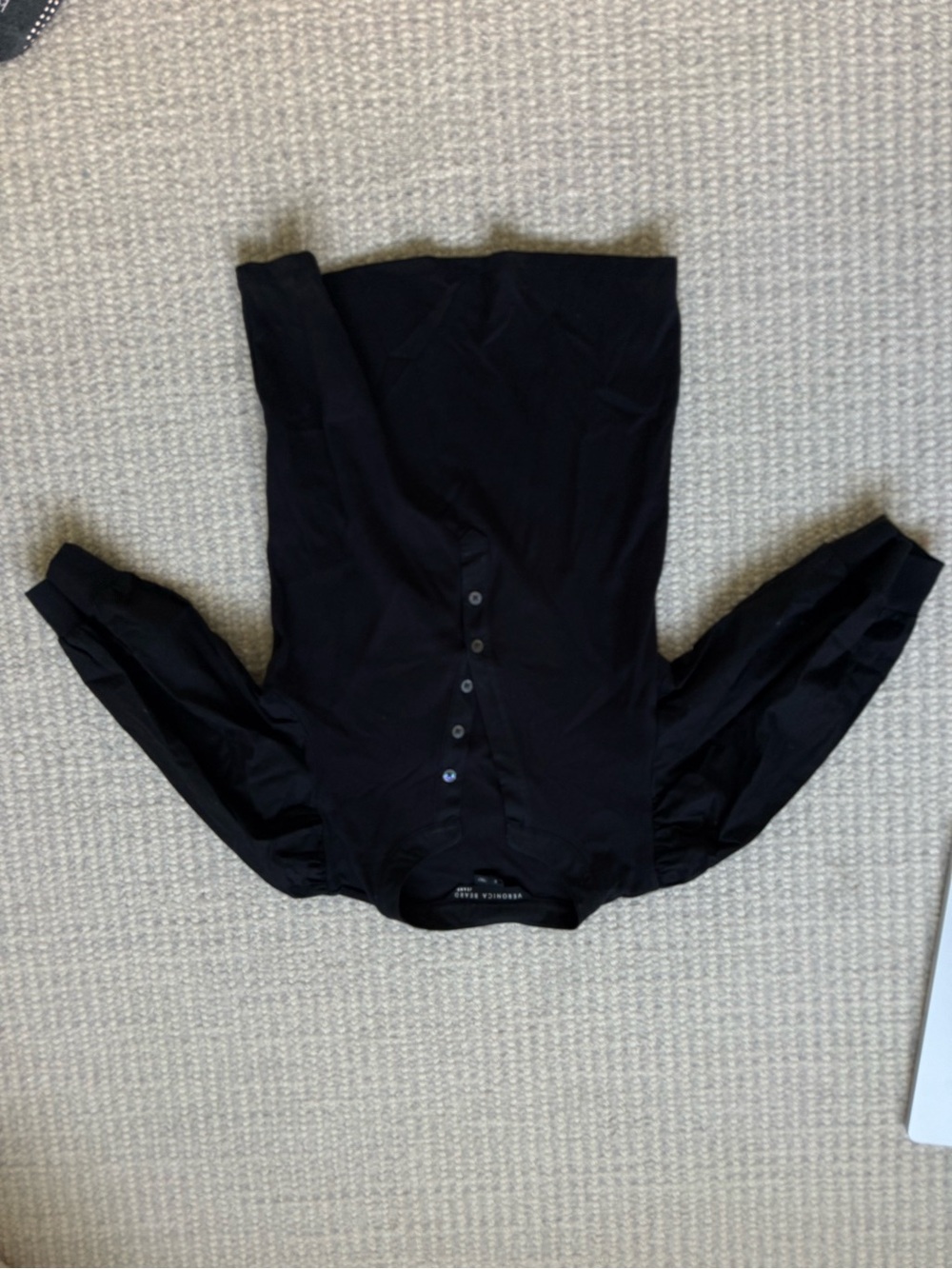 Veronica Beard Black Button-Front Top